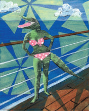 Bikini Alligator Art Print