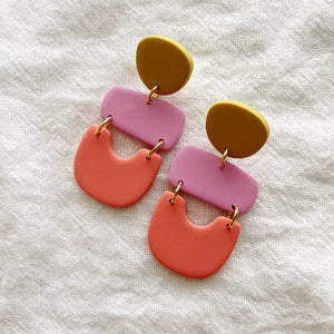 Kennedy | Color-Block Polymer Clay Earrings