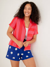 Camp Shirt - Pink Red Linen & Cotton Blend