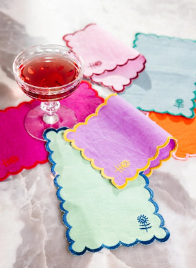 Linen Cocktail Napkin Sets (Furbish- Multiple Colors)
