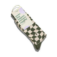 Socks That Support Women's Equality (Green Checkered)