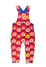 Organic Pink Flower Print Dungarees/Overalls