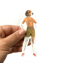 Beagle Girl Waterproof Vinyl Sticker- Vintage Style Dog