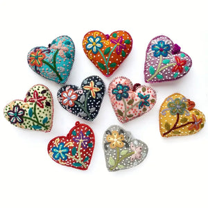 Colorful Heart Fair Trade Felt Wool Ornament