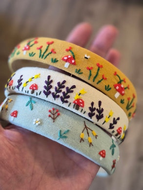 Natural-Inspired Embroidered Headbands