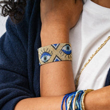 Brooklyn Evil Eye Beaded Stretch Bracelet Gold