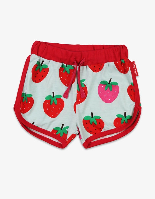 Organic Strawberry Print Running Shorts