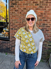 Handmade Quilted Vest – Reversible Floral & Stripe Crop Top