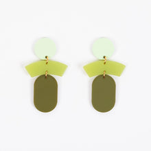 Green Stack Post Earrings