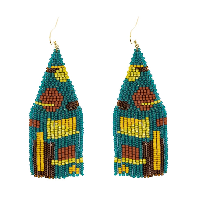 Shapes Fair Trade Beaded Fringe Earrings (Multiple Colors)