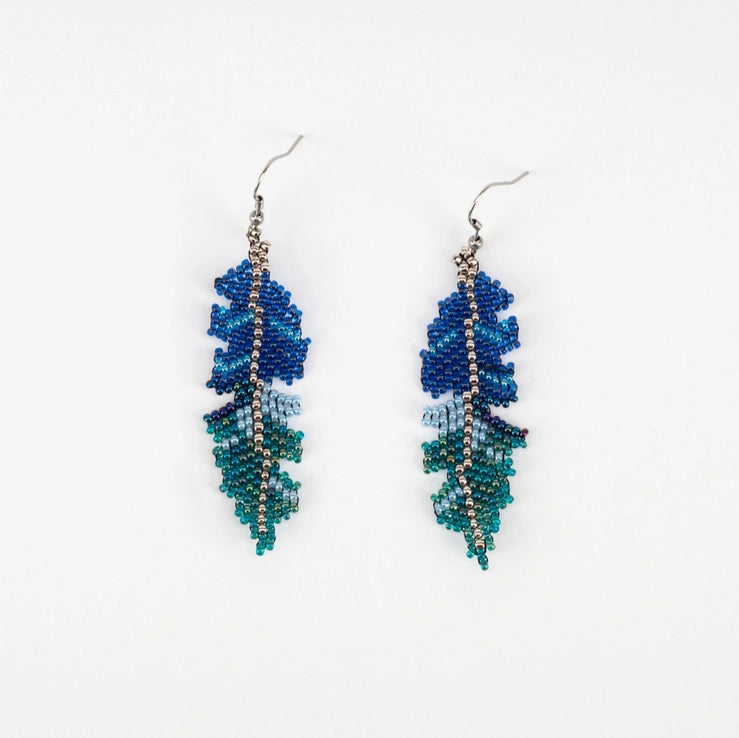 Beaded Feather Earrings – Fair Trade Jewelry Handmade in Guatemala
