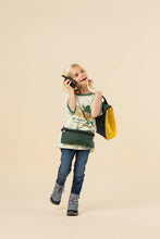 Give A Hoot, Don't Pollute Youth Short Sleeve Ringer Tee - Pistachio/Palm Leaf
