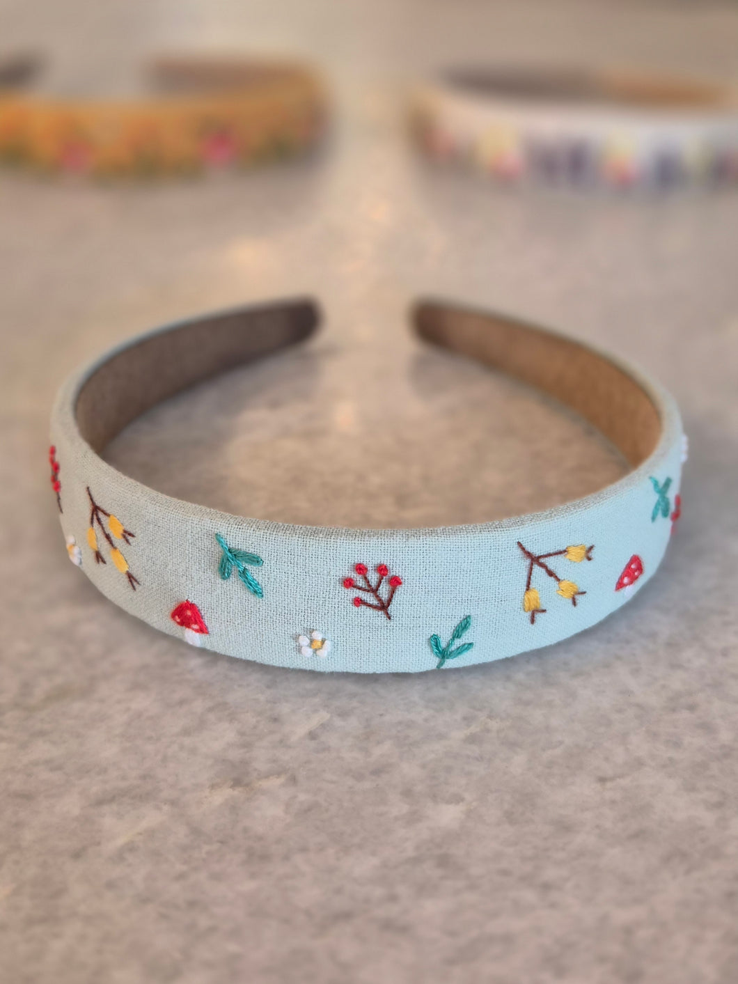 Natural-Inspired Embroidered Headbands