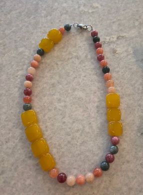 Mixed Natural Stone & Chalcedony Necklace