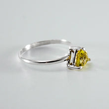 Lemon Topaz Trillion Solitaire Sterling Silver Ring