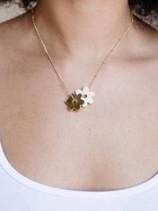 Layered Flower Necklace Gold