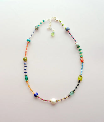 Colorful Beaded Seed Bead Friendship Necklace