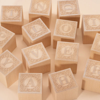 Bare Wood Alphabet Blocks
