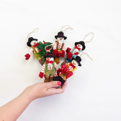 Snowman Fair Trade Felt Ornaments