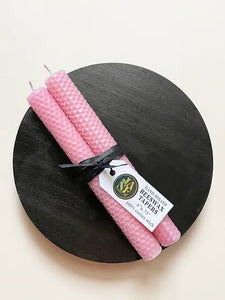 Hand-Rolled Beeswax Taper Candles