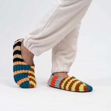 Patchwork Stripe Rib Slippers (Multiple Colors)