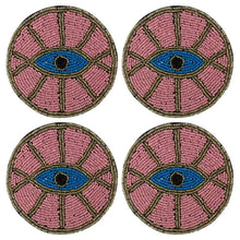 Pink Evil Eye Beaded Coasters