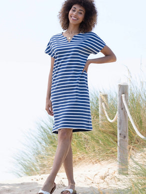 Navy Stripe Organic Cotton Jersey Dress