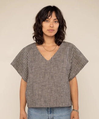 Lena Striped Linen Top