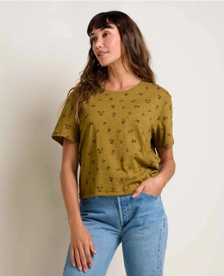 Women’s Boundless Jersey Crew Organic Cotton T-Shirt - Coyote Floral