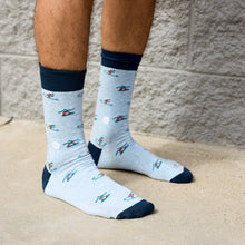Socks That Support Youth Sports (Blue Skiers & Snowboarders)