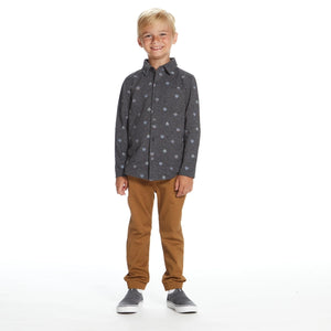 Boys Robot Pique Knit Buttondown