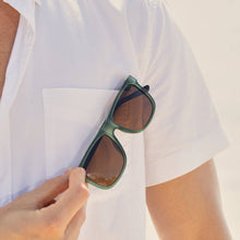 Diego - Matte Olive Green / Walnut Tortoise Temple Sunglasses