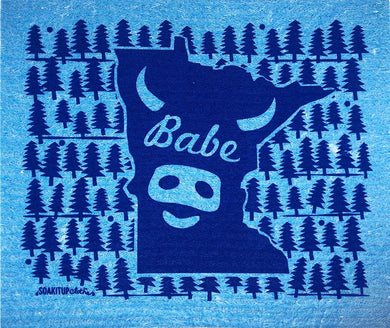 Minnesota Babe Blue Swedish Dishcloth