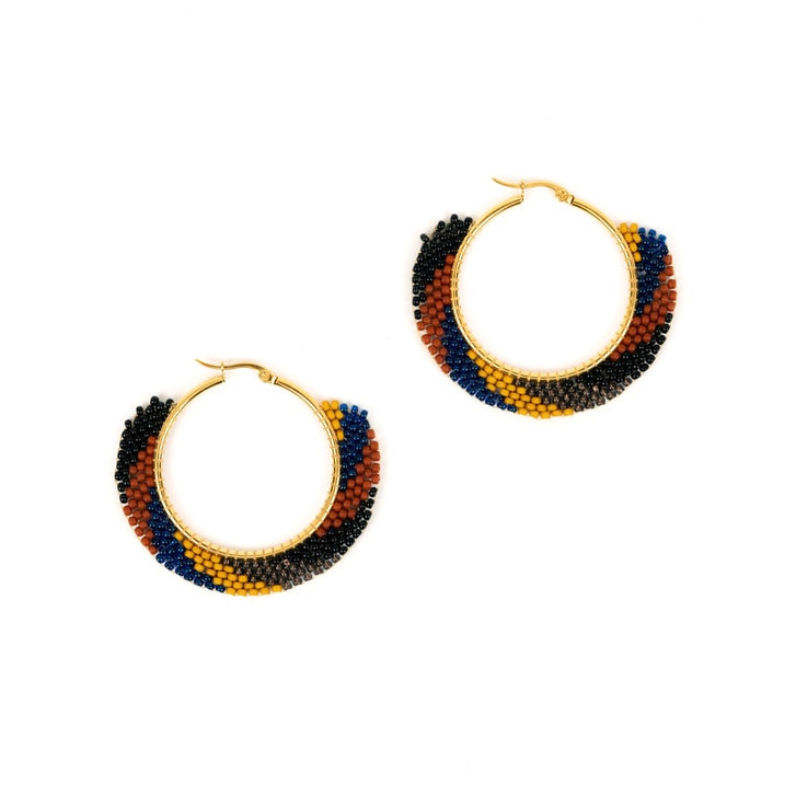 Swirl Hoop Beaded Earrings