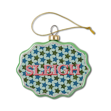 Sleigh Scallop Glass Ornament