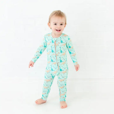 Land Before Bedtime Dinosaur Baby Bamboo Pajamas Convertible Footie - Jurassic Jungle