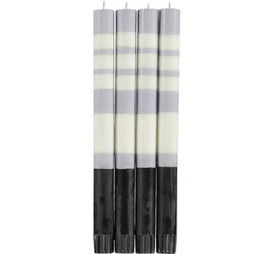 Striped Eco Dinner Taper Candles (Multiple Colors/Styles)