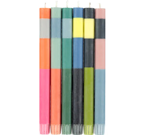 Striped Taper Candles (Multiple Colors/Styles)