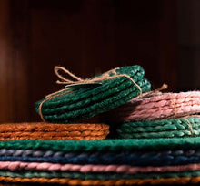 Silk Jute Coasters (Set of 4)- Multiple Colors