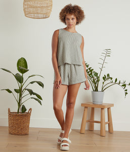 Birch Short – Black & White Stripe | Ethical Summer Shorts