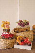 Ceramic Motorcycle with Sidecar Planter