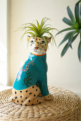 Ceramic Cheetah Bud Vase