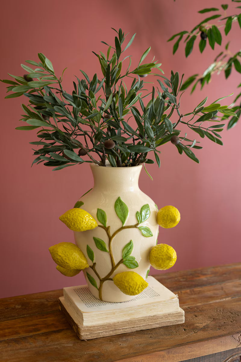 Ceramic Strawberry & Lemon Vases