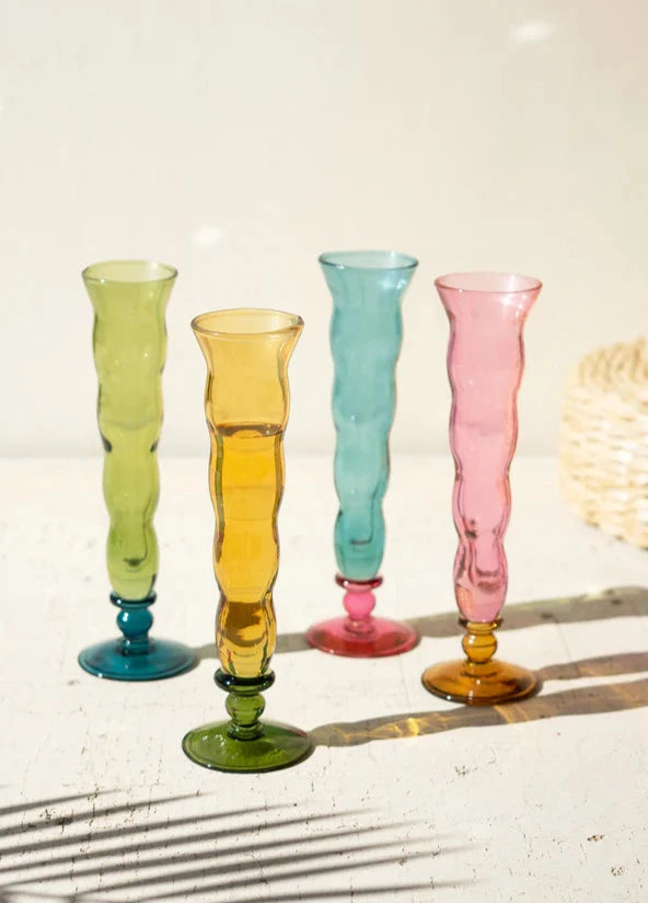 Trumpet Champagne Flutes (Set of 4 - One Each Color)