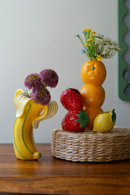 Whimsical Ceramic Fruit Vases – Playful Pop Art Home Decor