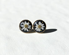 Black Flower Bud Stud Earrings (Multiple Flower Styles)