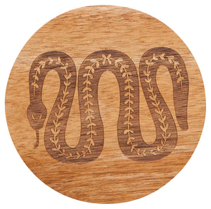 Olympus Engraved Acacia Wood Coasters (Set of 4)