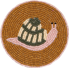Hand-Beaded Gardenland Snails Coasters (Set of 4)