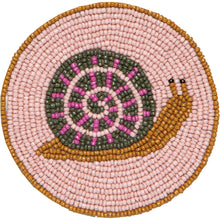 Hand-Beaded Gardenland Snails Coasters (Set of 4)