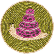 Hand-Beaded Gardenland Snails Coasters (Set of 4)